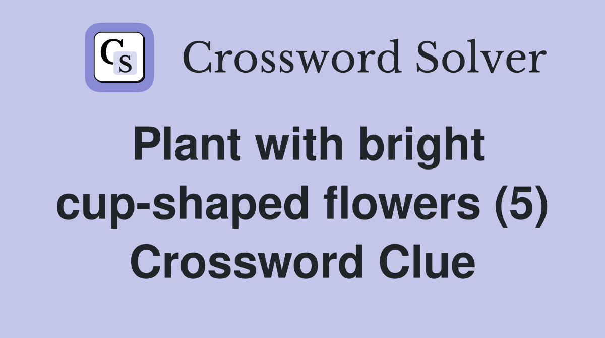 Plant with bright cupshaped flowers (5) Crossword Clue Answers